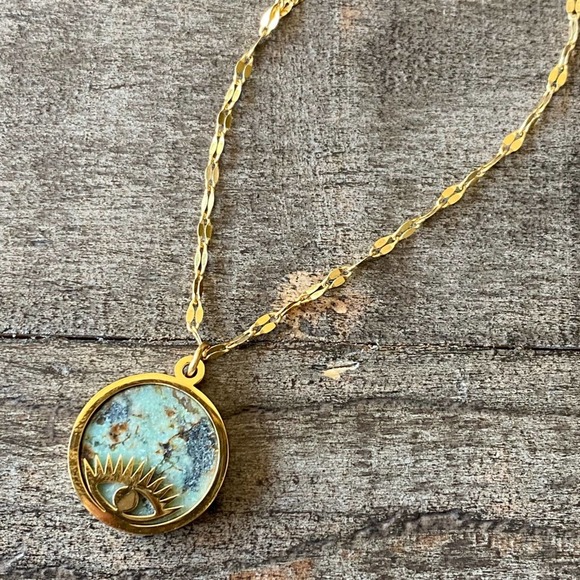 Free People Jewelry - NEW Stone Eye Pendant Necklace